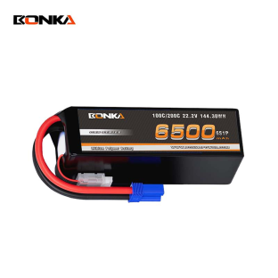 BONKA 6500mAh 100C 6S 22.2V Soft Pack for RC Car